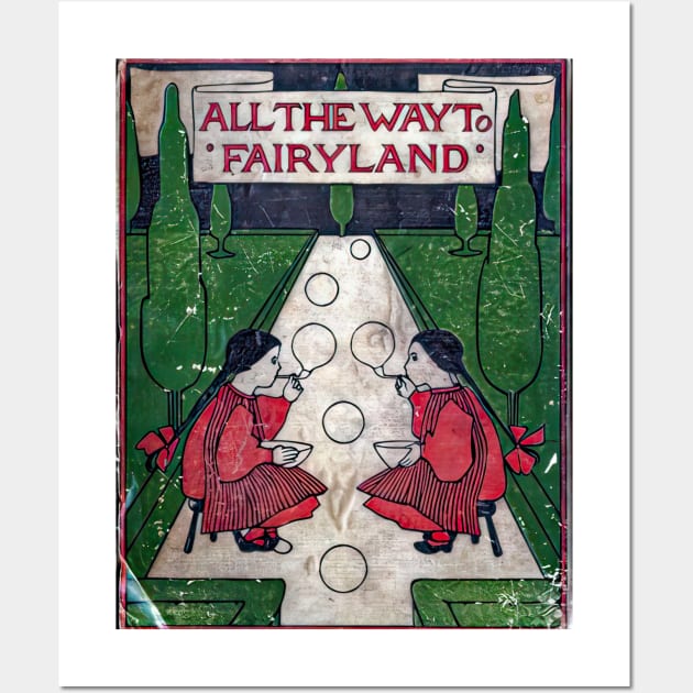 All the way to fairyland - Vintage childrens book art. Wall Art by stevepaint